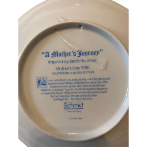 Schmid Hummel Mothers Day1985 A Mothers Journey Decorative Wall Hanging Plate - Picture 6 of 8